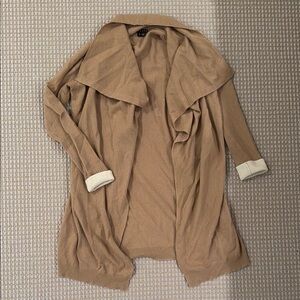 Theory tan open cardigan size small